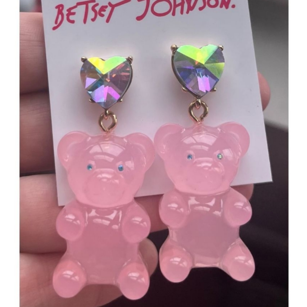 Betsey Johnson Pink Gummy Bear Earrings